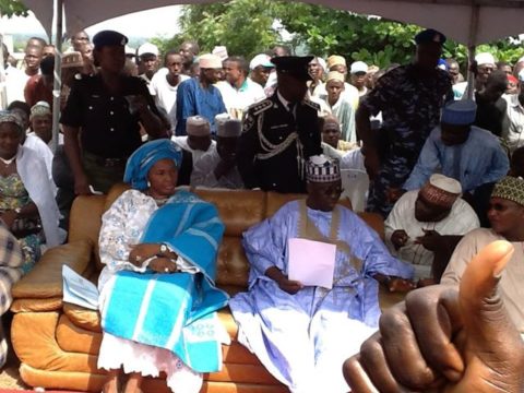 Gov Almakura and Nasarawa First Lady Salamatu Almakura at the official commissioing of NBS Lafia