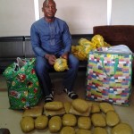 ogbodo chibuzo david with the cannabis at the airport