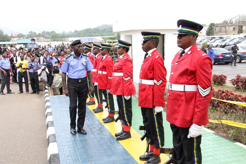 IGP Suleiman Abba Inspecting the Sentry Guard at the Force HQ