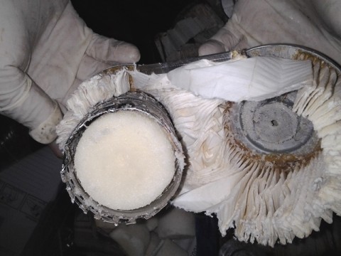 the meth inside the oil filter