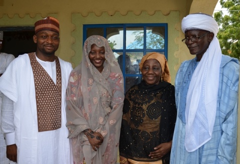Mohammad Sagir With His Wife Former Miss Amina Giade After  The Marriage With Mr And Mrs Hauwa Giade