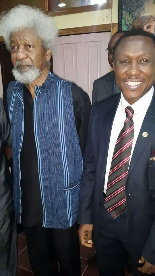 Prof. Wole Soyinka and Prof Joseph Eberendu Ahaneku (Unizik Vice Chancellor)