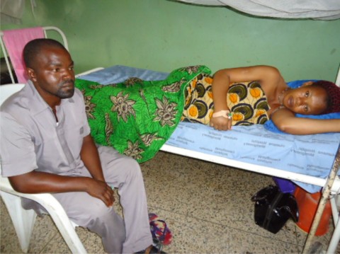 Mr. and Mrs Mbanwuchula at the hospital