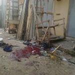 BLOOD STAIN OF THE SUICIDE BOMBER