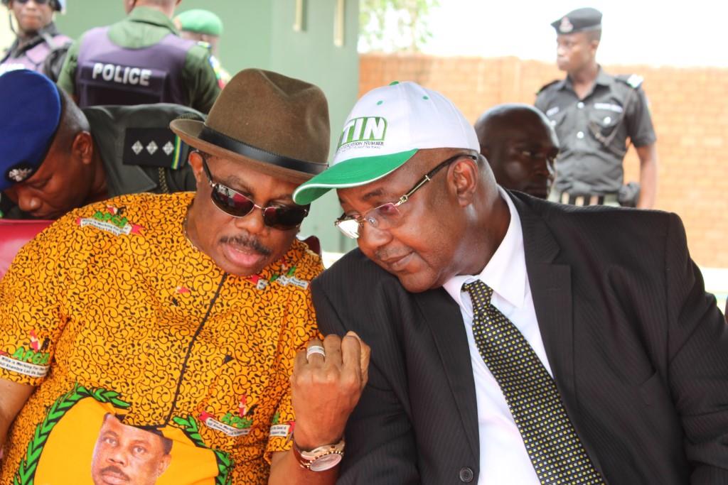 Chief Willie Obiano, Governor of Anambra State and Mr. Okey Moka, Chairman and CEO of Anambra State Board of Internal Revenue during the inauguration of the Revenue House, Awka.