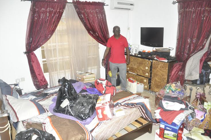 Eziuche Ubani showing his bedroom ransacked by the DSS to journalists