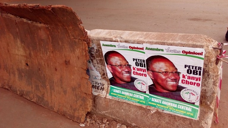 Anambra Rerun: Peter Obi’s Posters Flood Awka