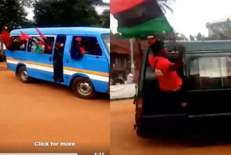 Video: Biafra Lion Squad from Anambra head to Kanu’s home after military inversion