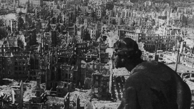 Dresden after the Allied bombing in 1945