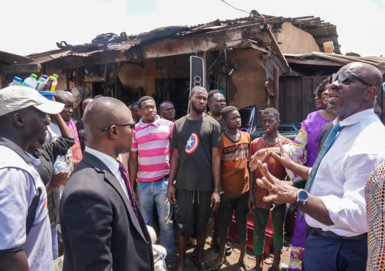 Obaseki assures victims of auto spare parts market inferno of govt support 