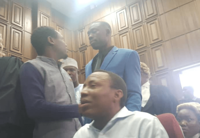 First photos of Omoyele Sowore in court today during his arraignment for?treason and terrorism by DSS