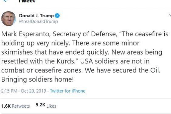 The president misspelled his defence secretary’s name (Twitter)