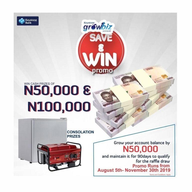 Keystone Bank rewards customers in its ‘Growbiz Account Save and Win’ promo