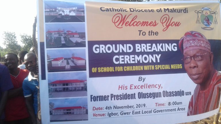Obasanjo Lays Foundation Of School For The Needy In Benue, Lauds Church, Govt’s Synergy On Devt.