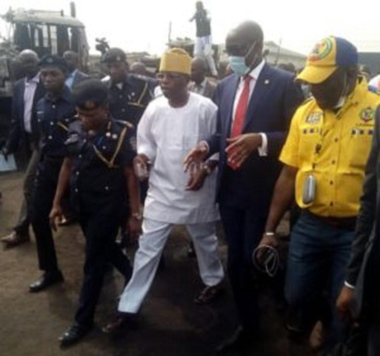 NNPC boss visits Lagos pipeline explosion scene