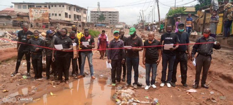 Rights Group Performs Mock Commissioning Of Bad Roads In Anambra