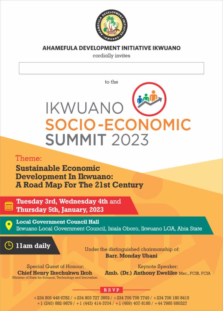 Diaspora Nigerians Task Ikwuano LG as it Launches Economic Blueprint