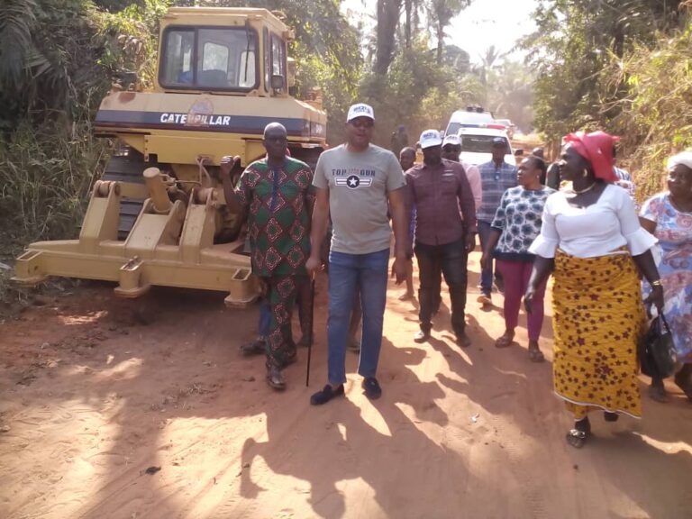 Reps Candidate, Ifeanyi Ibezi inspects ongoing construction of Ideani Community roads as FERMA assures 1month completion deadline