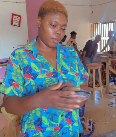 Sharon Ijuolachi aka Ada Ebonyi is a female Shoe maker, from Ebonyi state. A graduate of Ebonyi State University, EBSU, Department of Educational Administration & Planning.