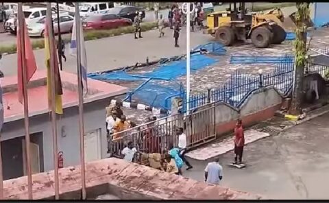 Uzodinma demolishing hotel belonging to opposition leader in Imo