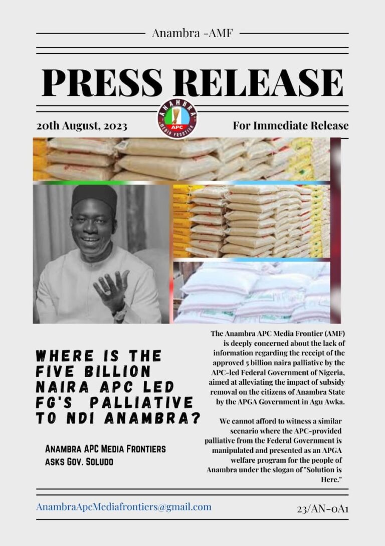 Group Urges Soludo to Be Open, Transparent in Handling Anambra’s Share of FG Palliative