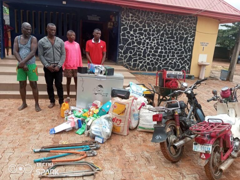 In Anambra, Police Bust Another Robbery Gang, Recover Bags of Rice, Wheelbarrow, Motorcycles, Others