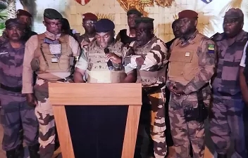 Military officers announce coup in Gabon