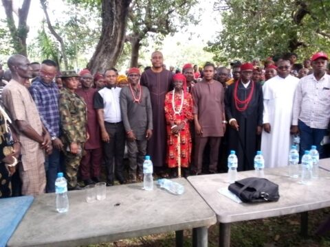 Hon. Donatus Ilang in a group photograph with the Peace Committee members and Ezza-Effium 