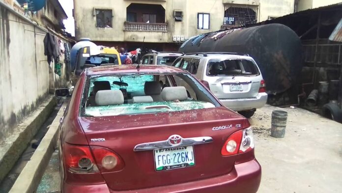 1 feared dead, 5 injured, 30 vehicles, 20 buildings smashed as Iyiowa Odekpe landlords association election turns bloody 