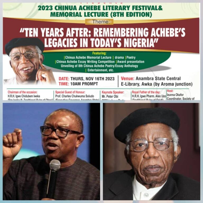 Soludo, Others Expected As Obi Delivers 2023 Achebe Memorial Lecture Thursday