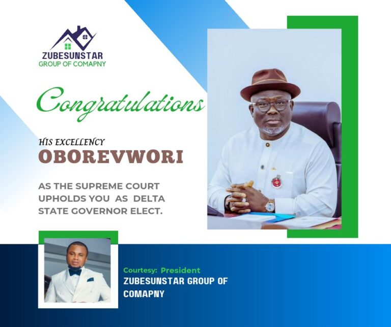 Zube Sunstar Group President, Ikeji Lauds Delta State Governor-elect, Predicts Bright Future for the State
