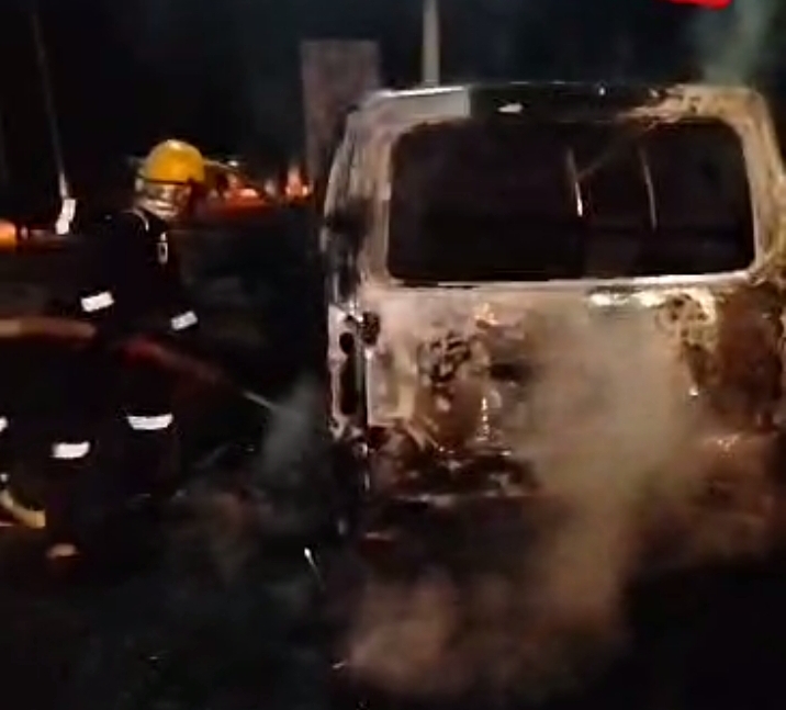 Driver in Hospital, As Fully Loaded Bus Catches Fire in Anambra