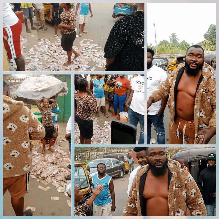Years After, Anambra Man Returns, Splashes Bundles of Money on Roadside Food Vendor Who Served Him Free Food When He Was Broke (Video)