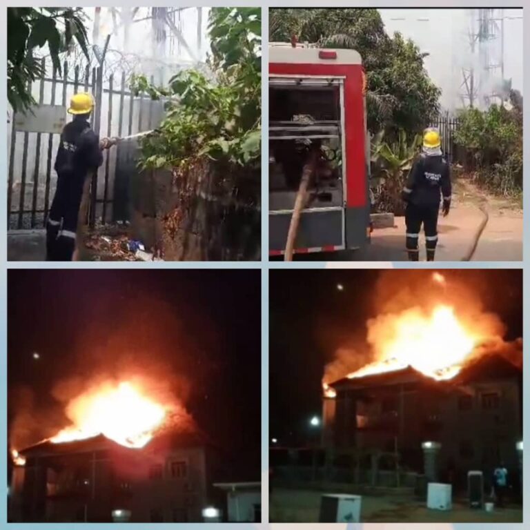 Fire Guts MTN Mast in Anambra, Destroys Residential Building in Popular Estate