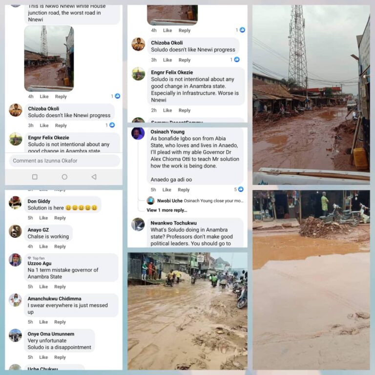 “Go and Learn Work from Alex Otti” — Nnewi Residents Advise Soludo, Call Him Out on Social Media over Alleged Road Project Abandonments, Accuse Him of Hatred