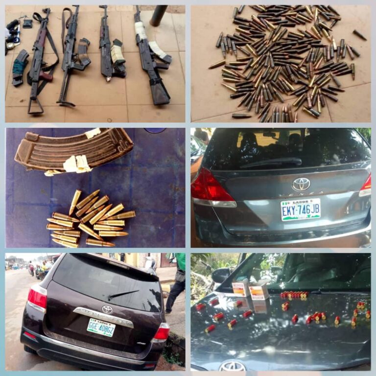 In Anambra, Police Arrest Two, As Fleeing Gunmen Fall into Ditch, Vehicles, Riffle Recovered