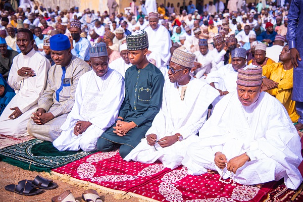 Minister of Information and National Orientation Mohammed Idris celebrated Eid al-Fitr with worshippers at Kaduna Capital School on 10 April 2024 in a spirit of unity and reflection