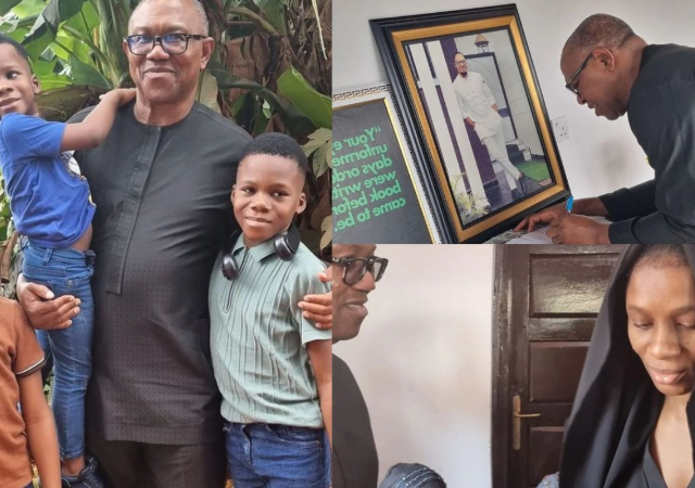 Burial: Peter Obi Visits, Condoles with Late Junior Pope’s Family