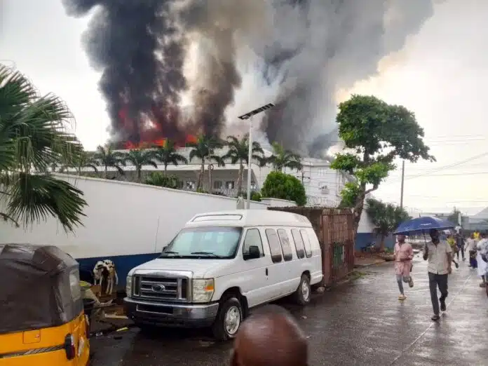 BREAKING: Fire Engulfs Christ Embassy Lagos headquarters