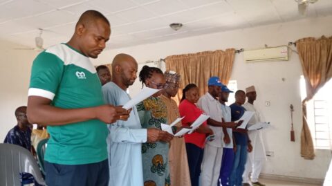 Newly elected executive members while taking oaths of office after election in Bauchi