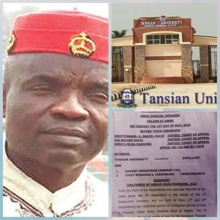 Land Tussle: Ezeonwuka Floors Tansian University Again, As Court Dismisses School’s Appeal