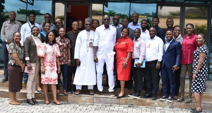 A cross section of participants in the Shell Petroleum Development Company (SPDC) Joint Venture’s 2024 sabbatical and research programme in a group photograph with the leadership of SPDC’s Corporate Relations team at the induction ceremony held in Port Harcourt…recently.