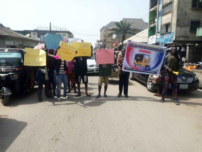 Tricycle operators protest over fuel pump price hike in Warri