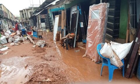 Tears flow as flood submerges Anambra market, destroys goods worth millions of naira