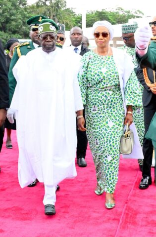 President Bola Tinubu and First Lady, Senator Oluremi Tinubu, at the 64th Independence Day Parade, held at the forecourt of the State House, Abuja, on October 1, 2024.