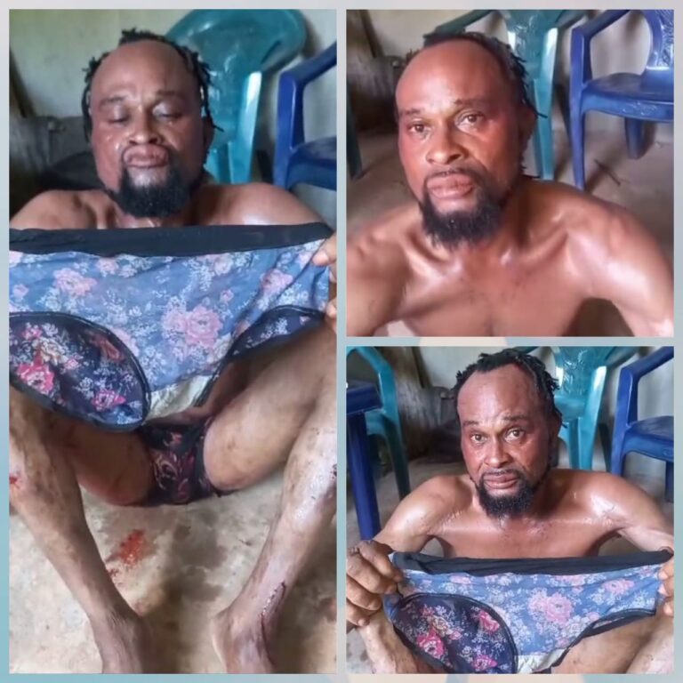 Fake Imo Herbalist, Traditional ‘Yahoo Man’ Arrested with Lady’s Pant in Anambra, Reveals People He Has Defrauded (Videos)