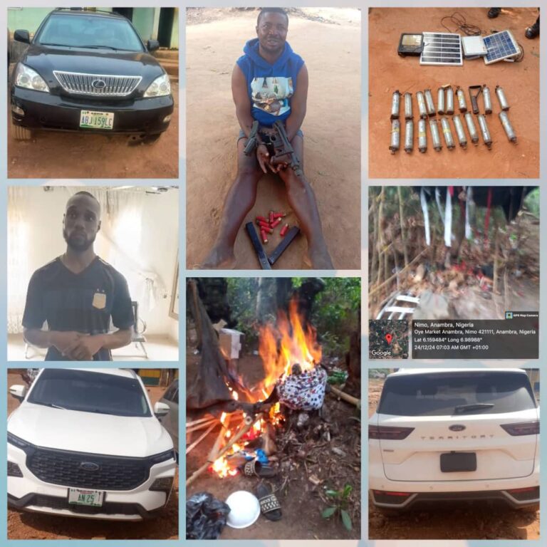 Bombs, Guns, Others Recovered As Security Operatives Net More Hoodlums in Anambra, Recover Kidnapped Lawmaker’s Car