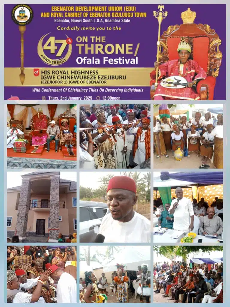 Soludo Reassures Commitment to Cultural Promotion As Igwe Ebenator Celebrates First Ofala 47 Years After Enthronement