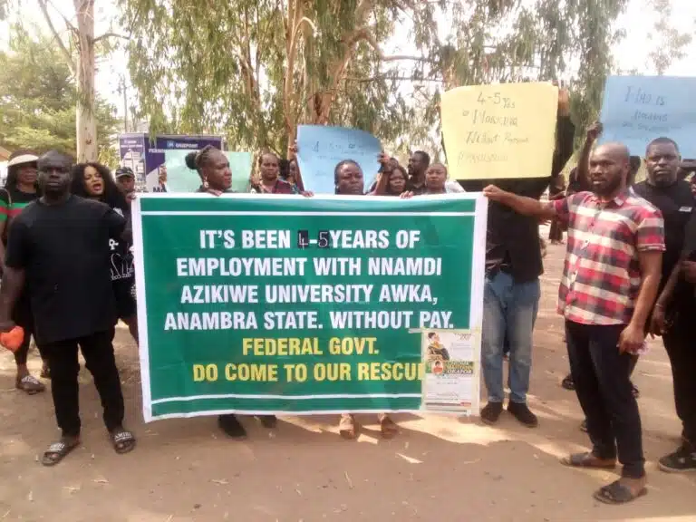 12 Unizik Staff Die, As 1,000 Lecturers Protest 5 Years Non Payment Of Salaries ,N1 Billion Personnel Cost Unsettles Institution