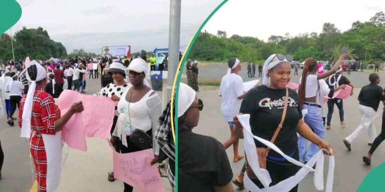 Protest Erupts as Kalabara Women Block Roadway, Call for Wike’s Removal as FCT Minister